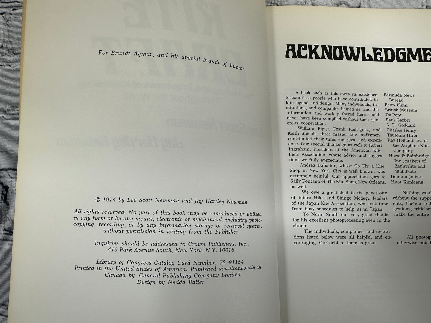 Kite Craft History/The History and Process.. by Lee & Jay Newman [1974]