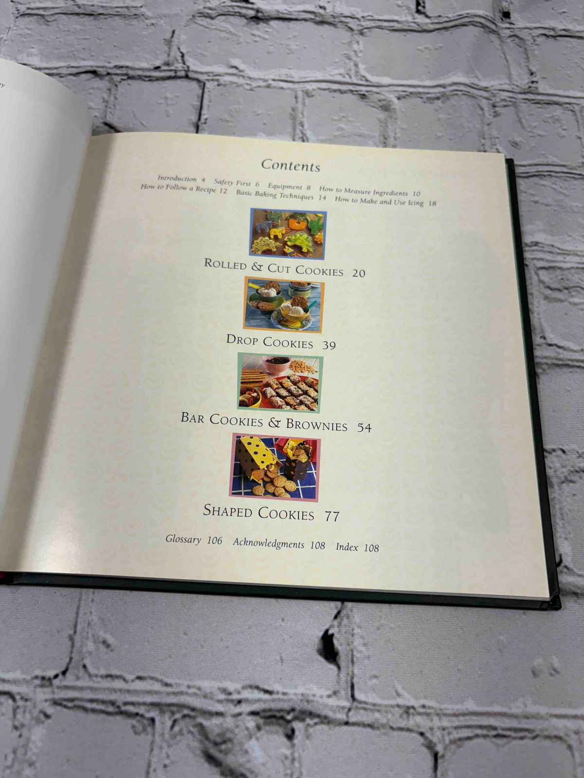 Kids Cookies, Williams-Sonoma Kitchen Library, 1998 Time-Life hardcover - contents page