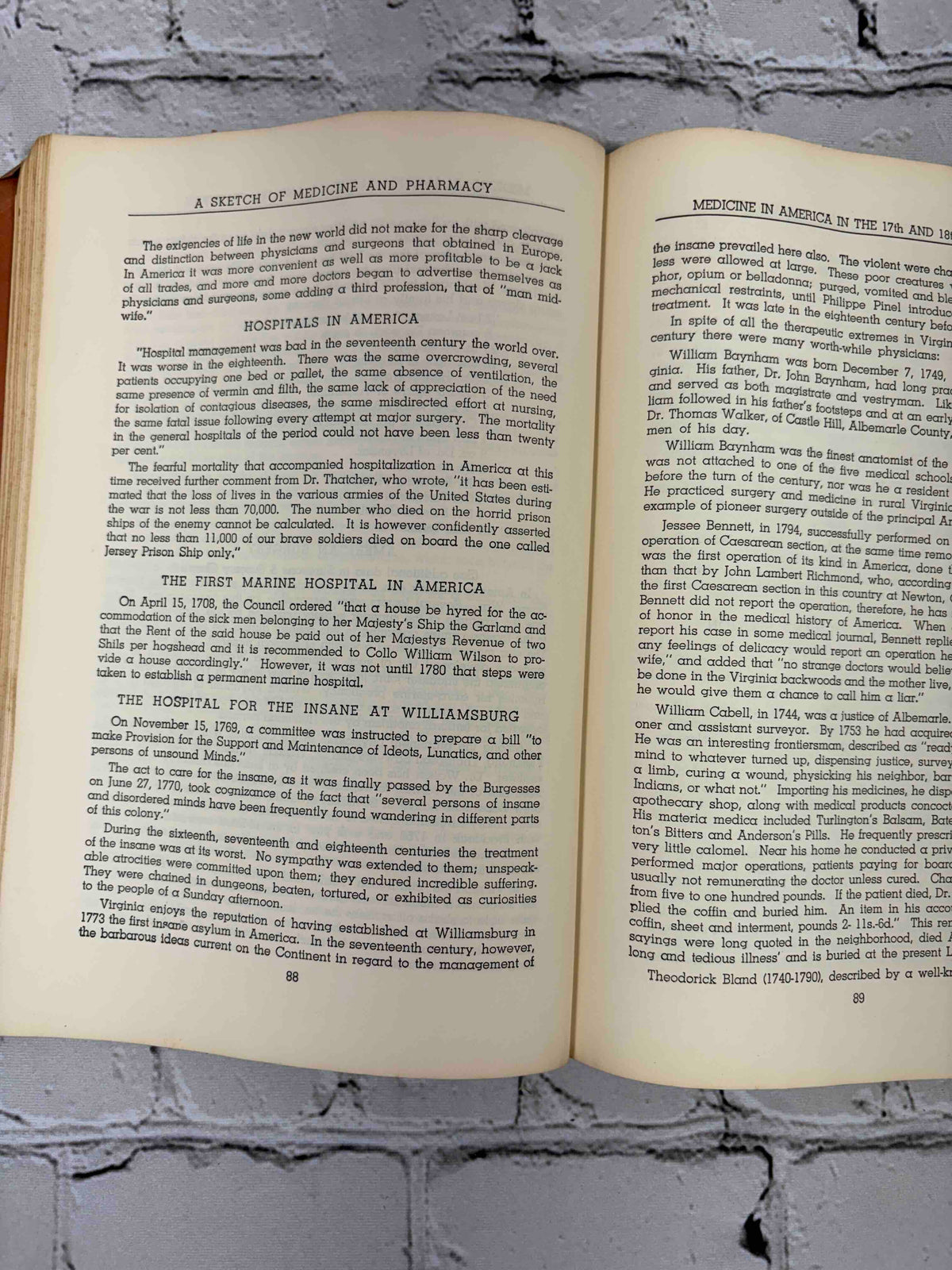 A Sketch of Medicine and Pharmacy by S. E. Massengill, M.D., stapled softcover - Hospitals in America pages