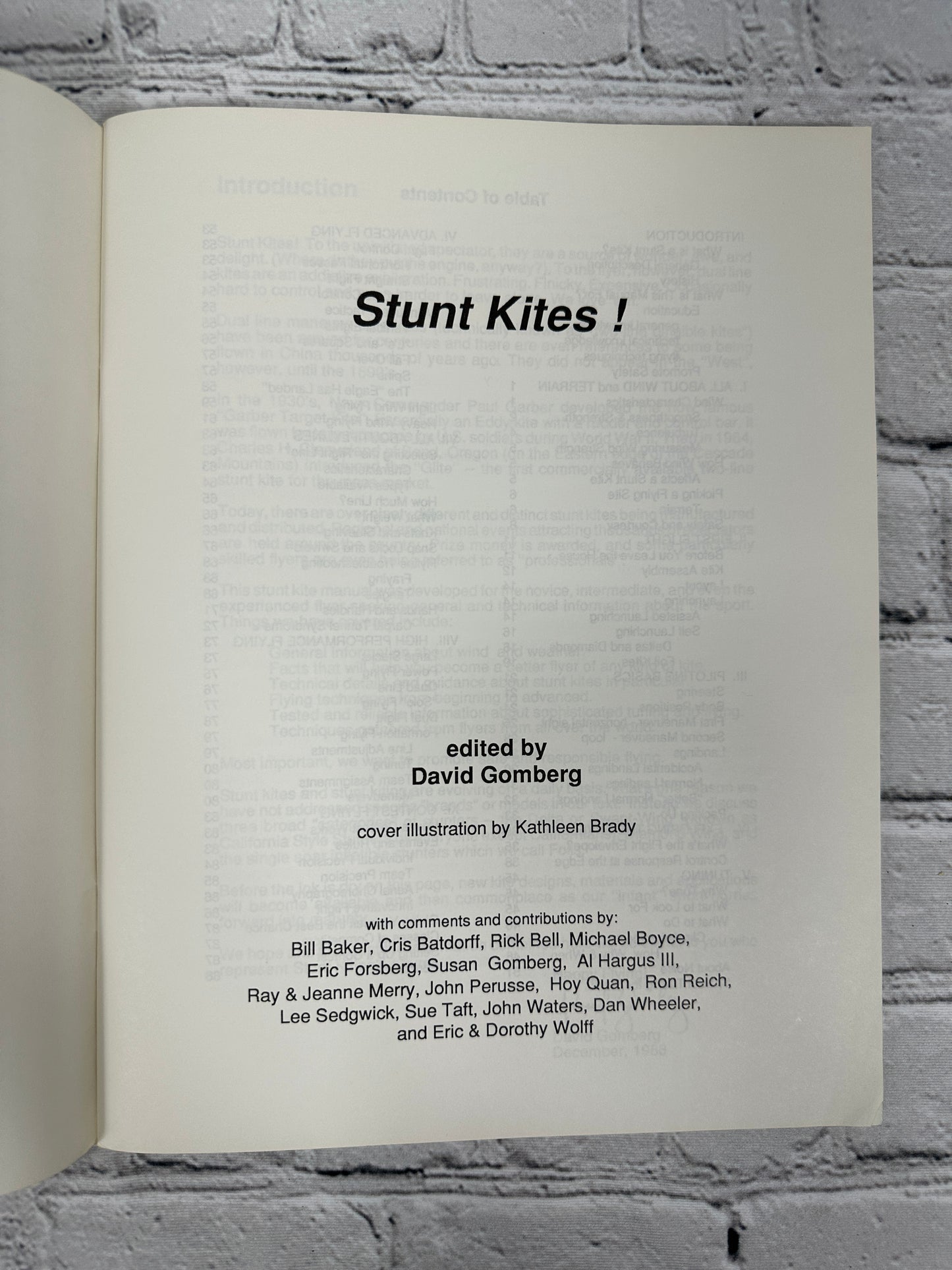 Stunt Kites: Complete Flight Manual of Maneuverable Kites by David Gomberg [1988]