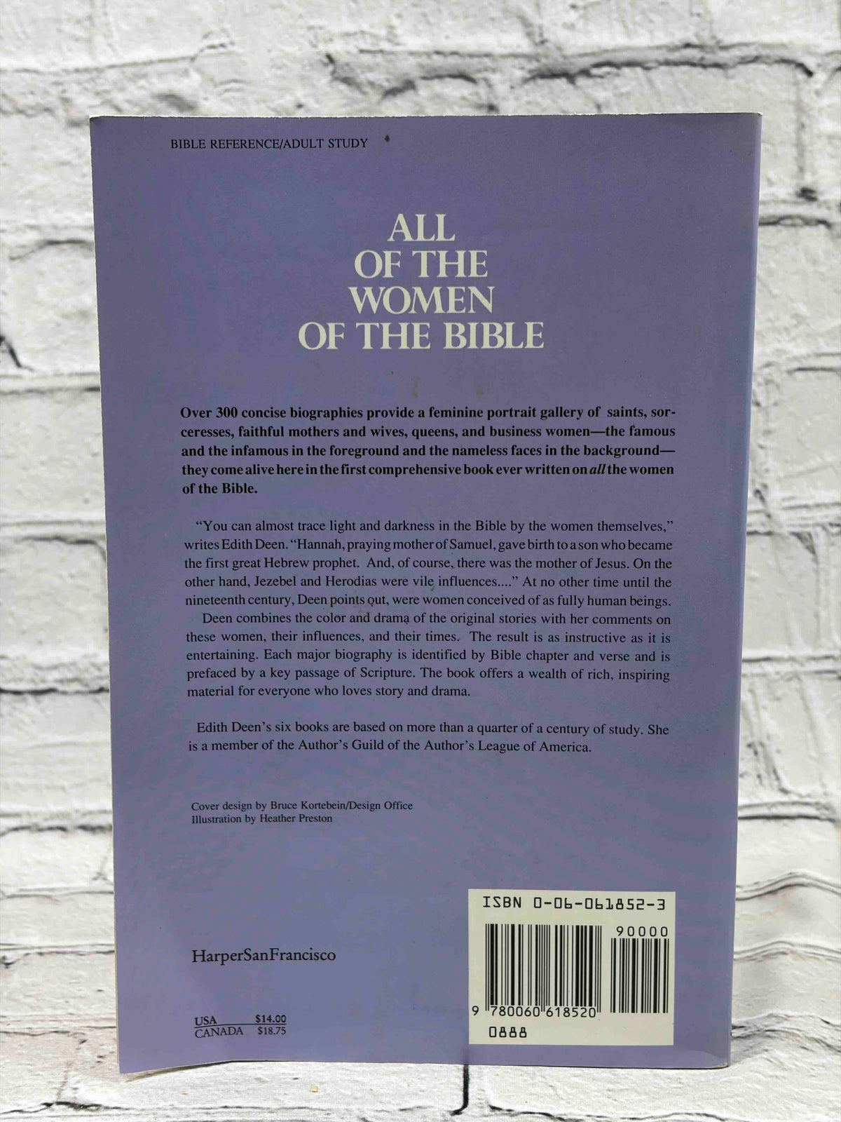 All of the Women of the Bible by Edith Deen, 1992 paperback - back cover