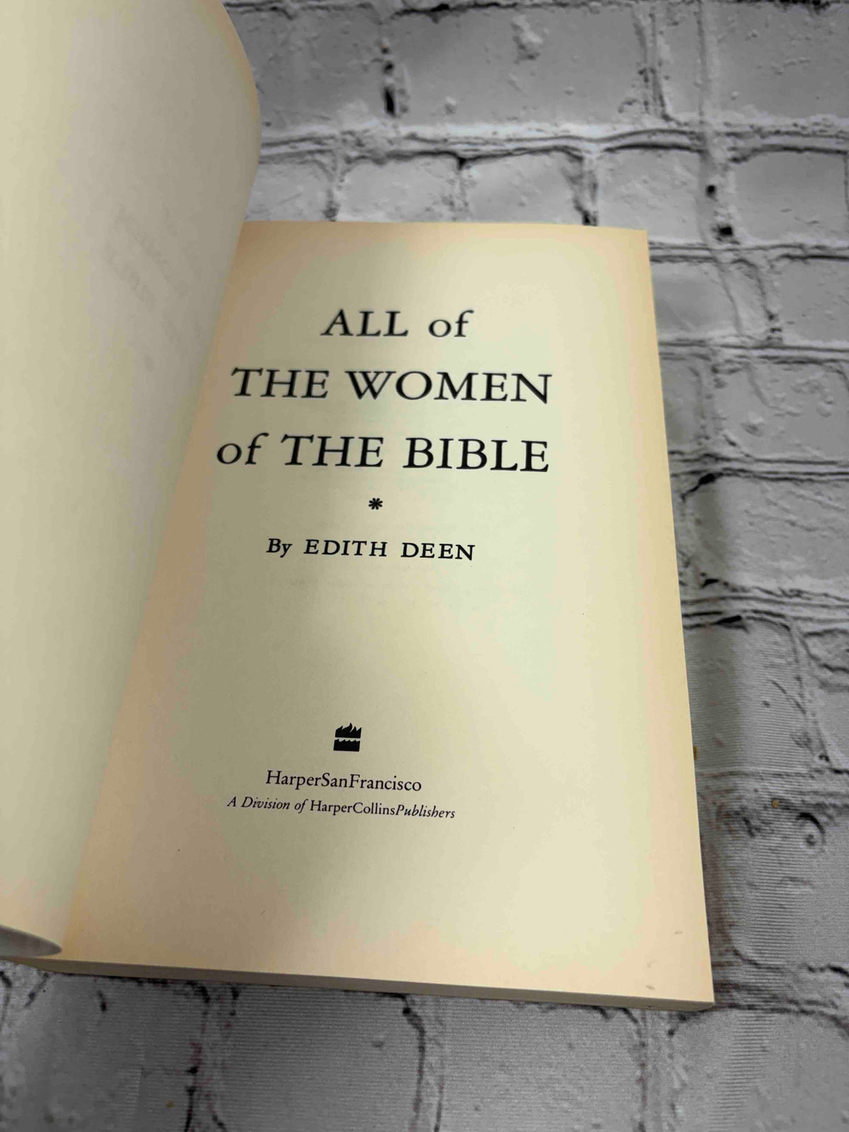 All of the Women of the Bible by Edith Deen, 1992 paperback - title page