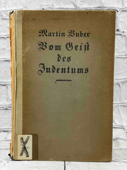 Vom Geist des Judentums by Martin Buber, 1916 hardcover - front cover with library label
