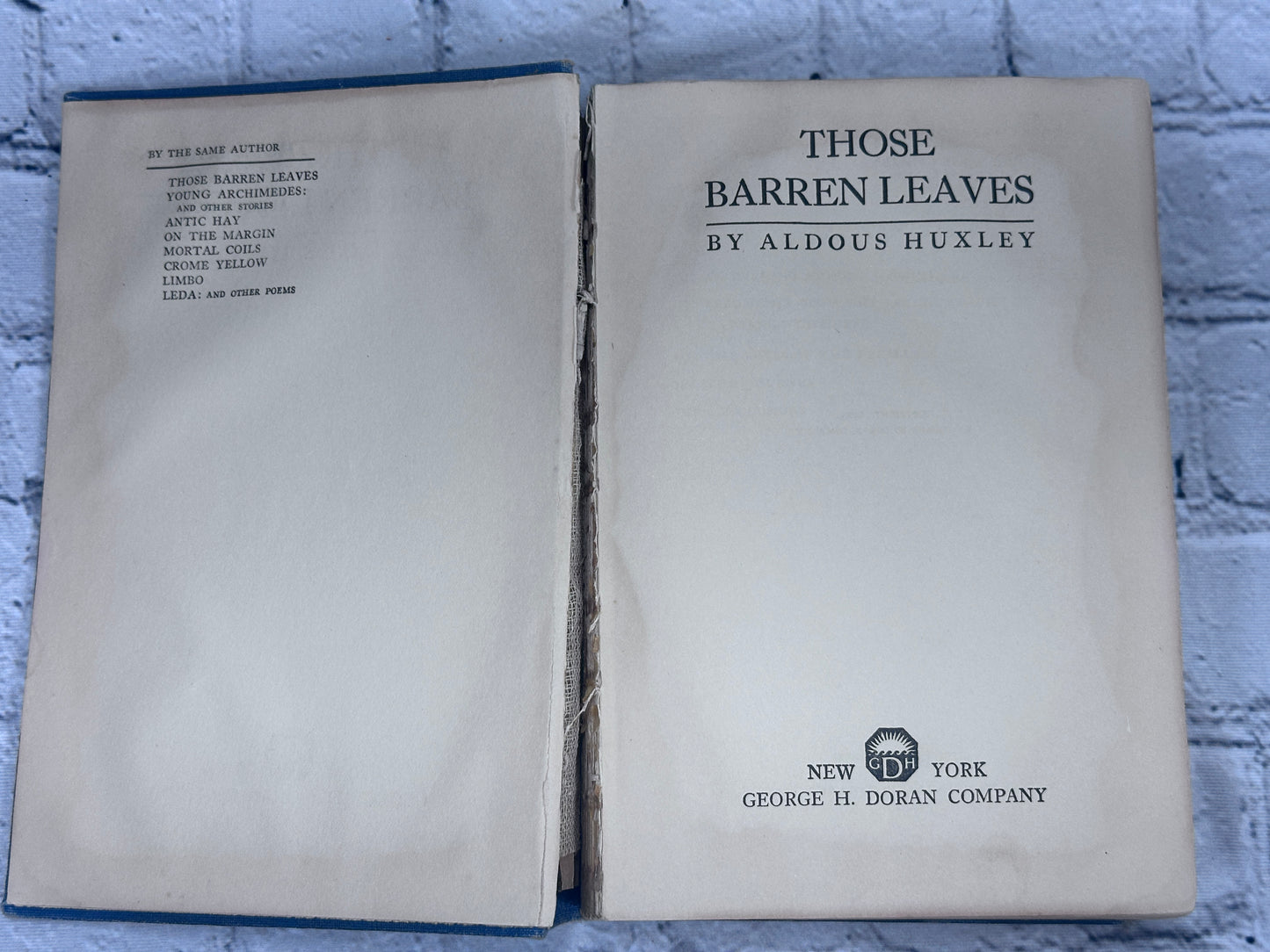 Those Barren Leaves by Aldous Huxley [1925]