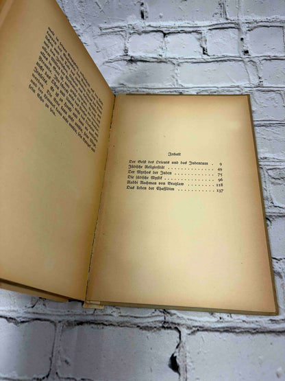 Vom Geist des Judentums by Martin Buber, 1916 hardcover - contents page