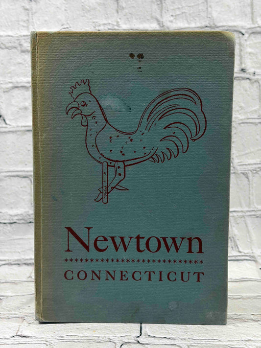 Newtown Connecticut Past and Present by League of Women Voters of Newtown, 1955 hardcover - front cover with rooster weathervane design