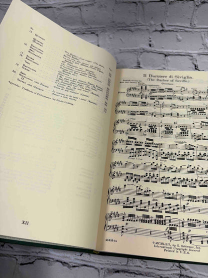 G. Schirmer Opera Vocal Scores Set of 3 by Rossini, Bizet and Offenbach, 1958-1962 hardcover - Il Barbiere di Siviglia overture first page