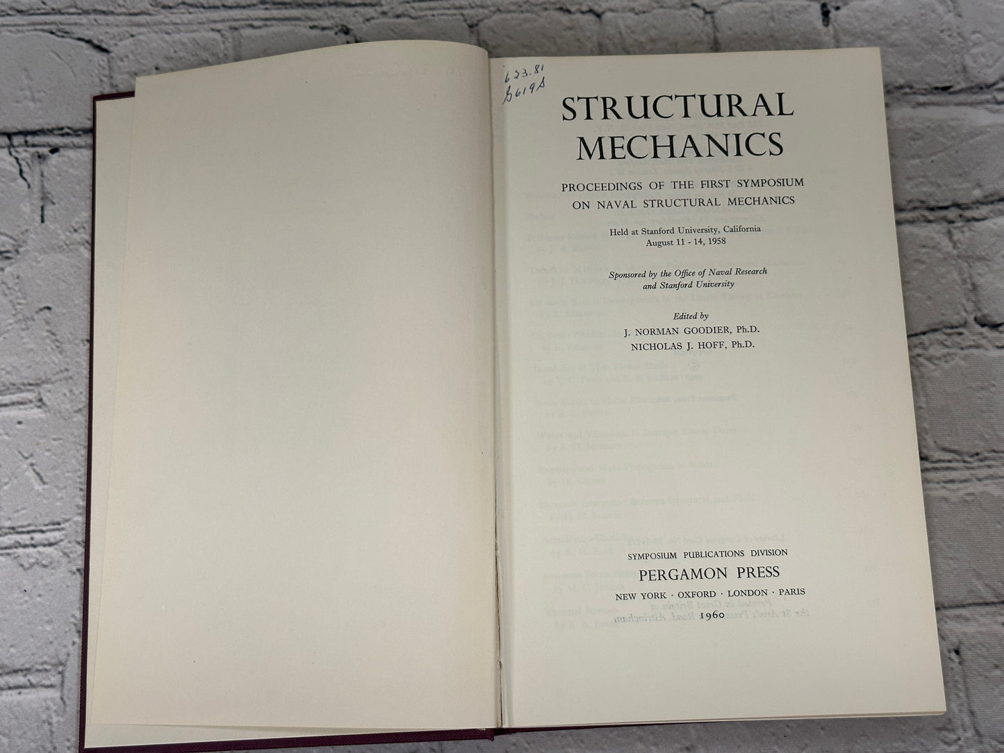 Proceedings of the First Symposium on Naval Structural Mechanics [1960]