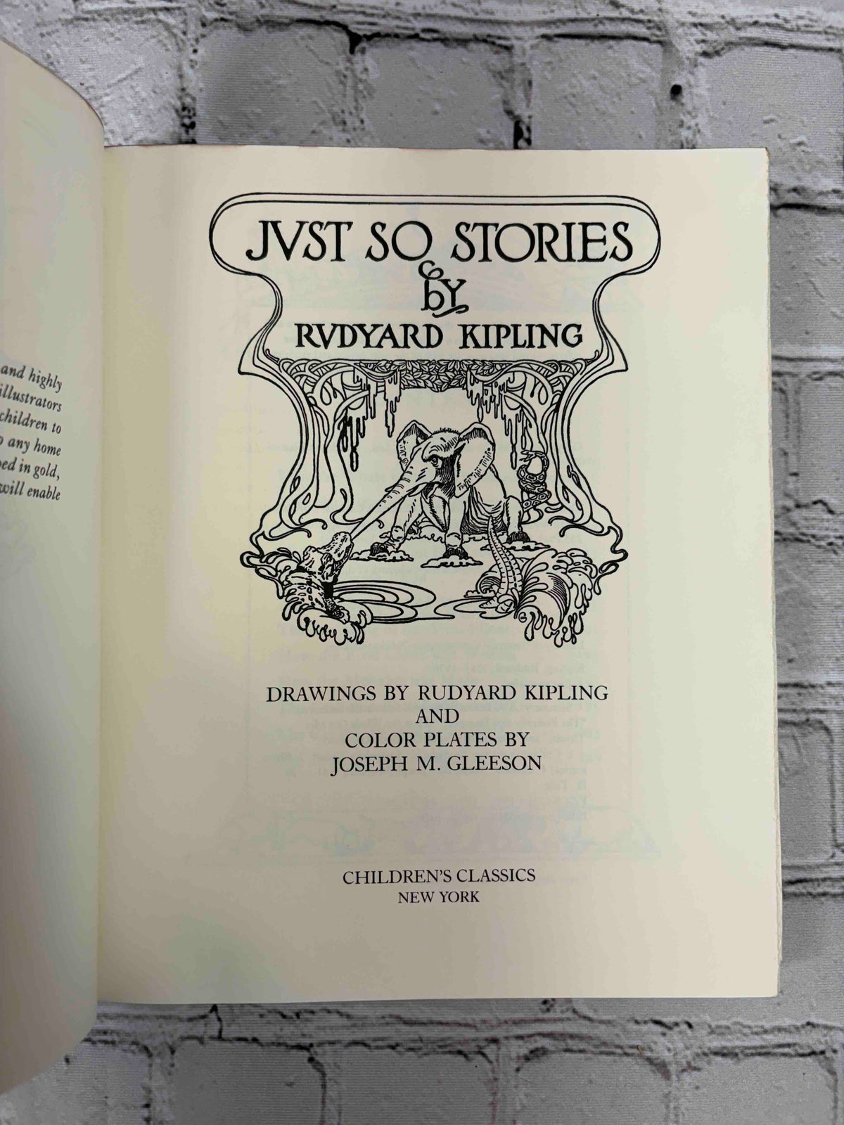 Just So Stories by Rudyard Kipling, 1987 Children's Classics hardcover - title page