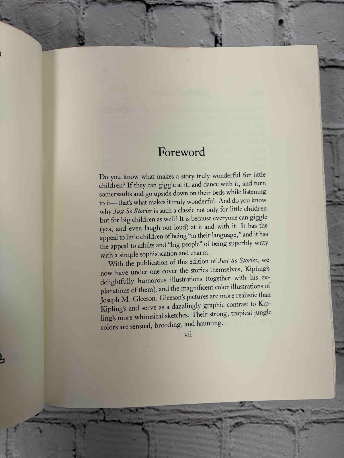 Just So Stories by Rudyard Kipling, 1987 Children's Classics hardcover - foreword