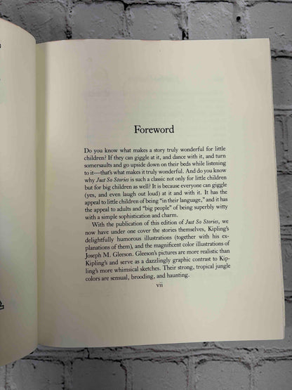 Just So Stories by Rudyard Kipling, 1987 Children's Classics hardcover - foreword