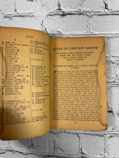 Lives of the Saints by Alban Butler, c. 1925 Benziger Brothers paperback - index and Lives of Certain Saints