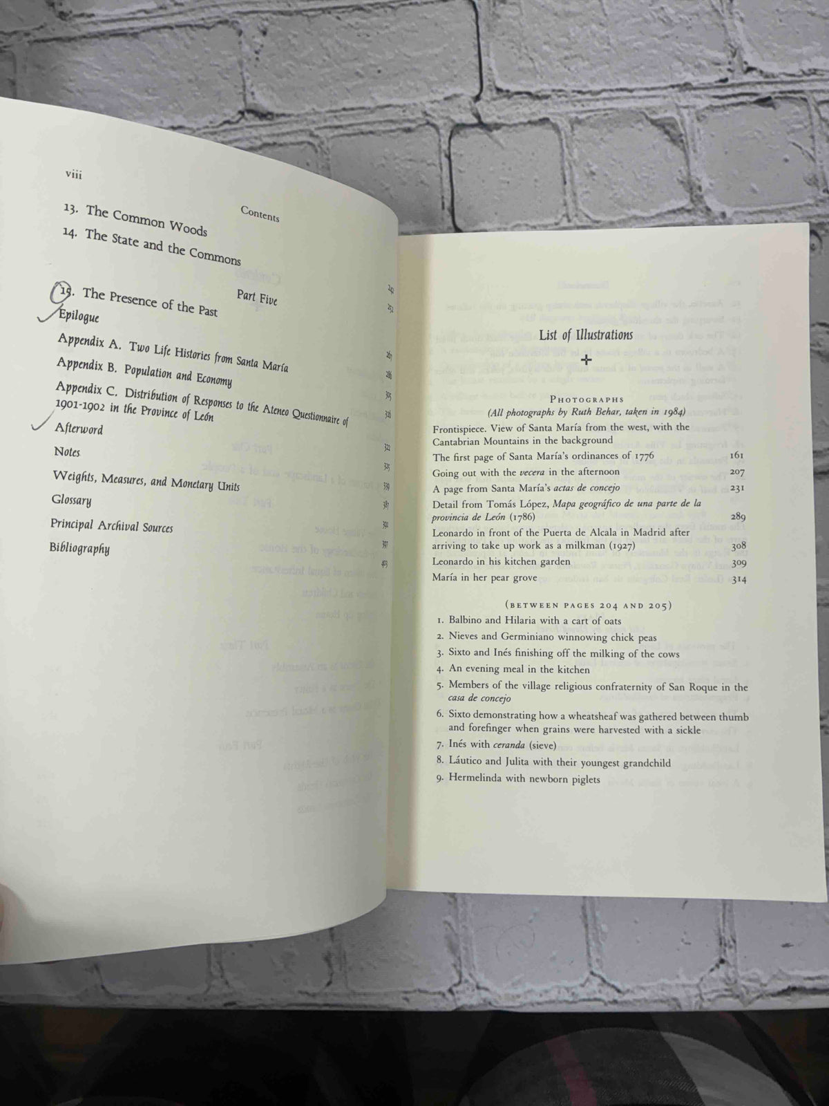 The Presence of the Past in a Spanish Village by Ruth Behar, Princeton University Press Paperback - contents continued and list of illustrations