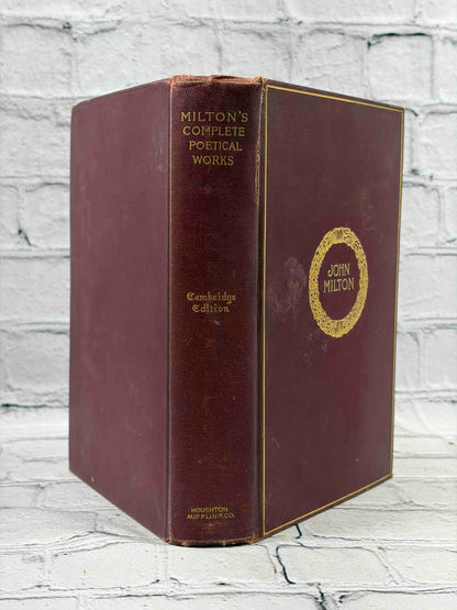 Complete Poetical Works of John Milton, 1899 Houghton Mifflin hardcover - spine and front cover