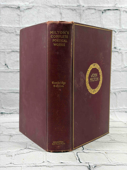 Complete Poetical Works of John Milton, 1899 Houghton Mifflin hardcover - spine and front cover
