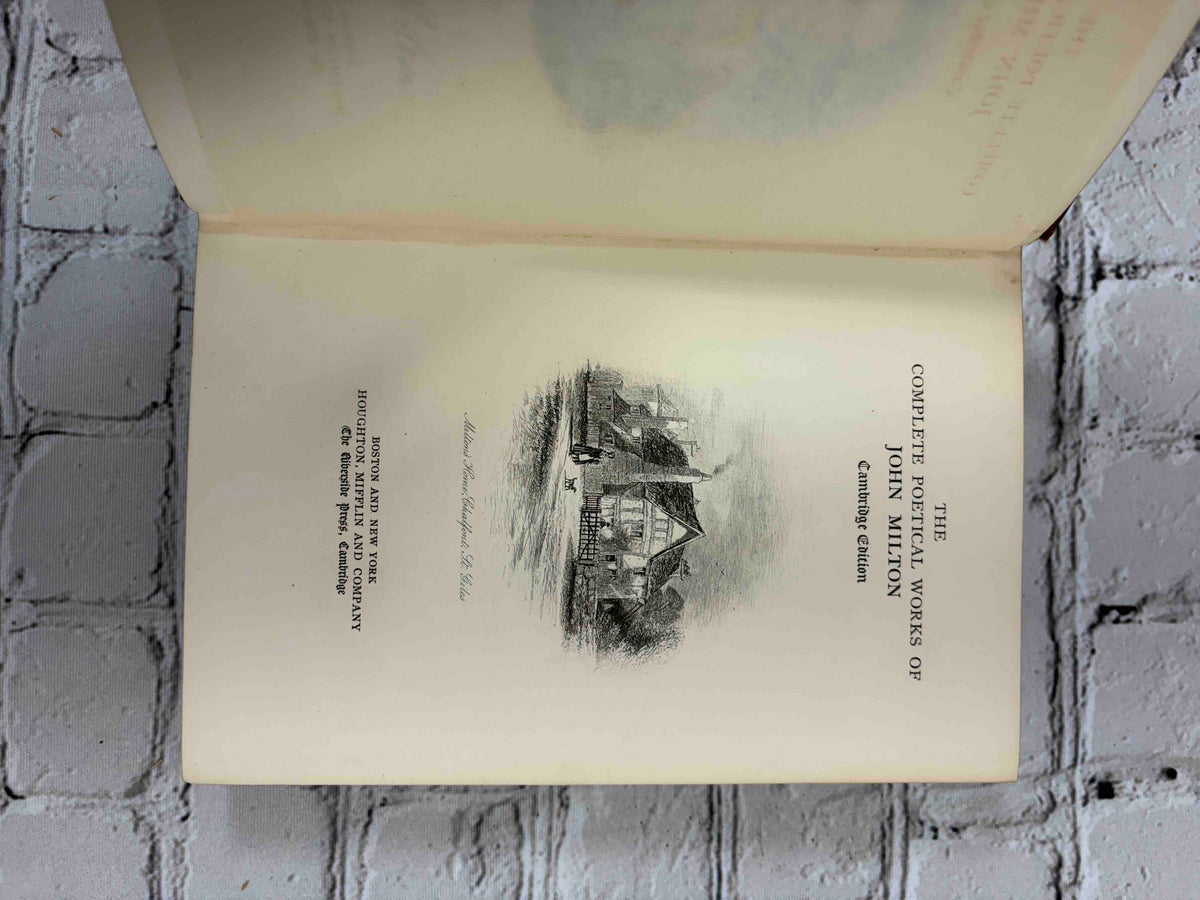 Complete Poetical Works of John Milton, 1899 Houghton Mifflin hardcover - title page