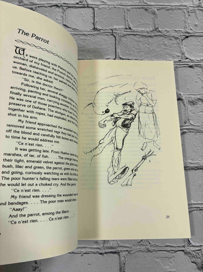 Platero and I by Juan Ramon Jimenez, 1986 Paragon House Paperback - sample page, The Parrot, with illustration