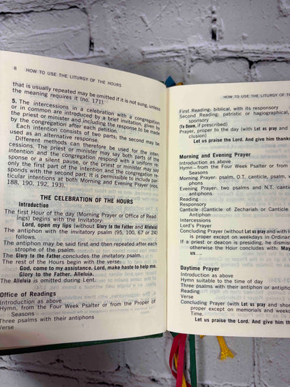 Christian Prayer: The Liturgy of the Hours, 1976 St. Paul Editions hardcover - The Celebration of the Hours pages 8-9