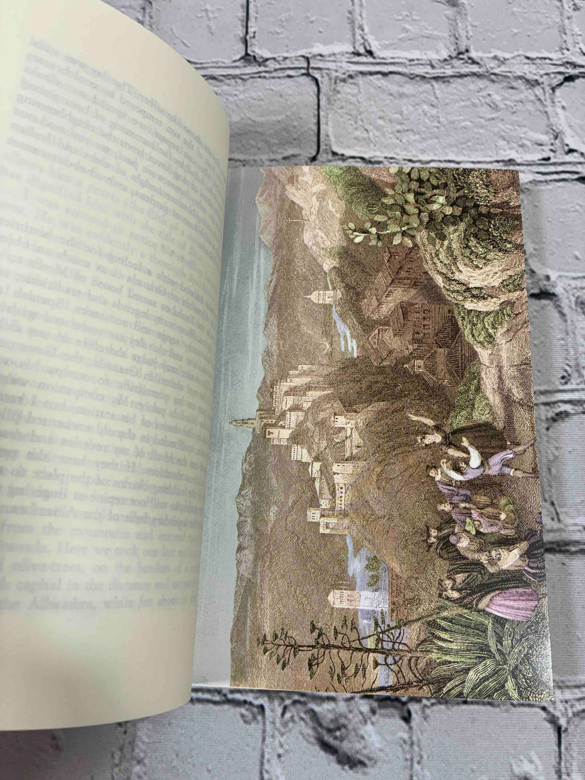 Tales of the Alhambra by Washington Irving, 1994 Ediciones Miguel Sanchez Paperback - color illustration plate of Granada