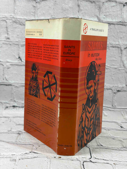 A Traveller's Guide to Saints in Europe by Mary Sharp, 1964 Hugh Evelyn hardcover - dust jacket rear panel and spine with price sticker