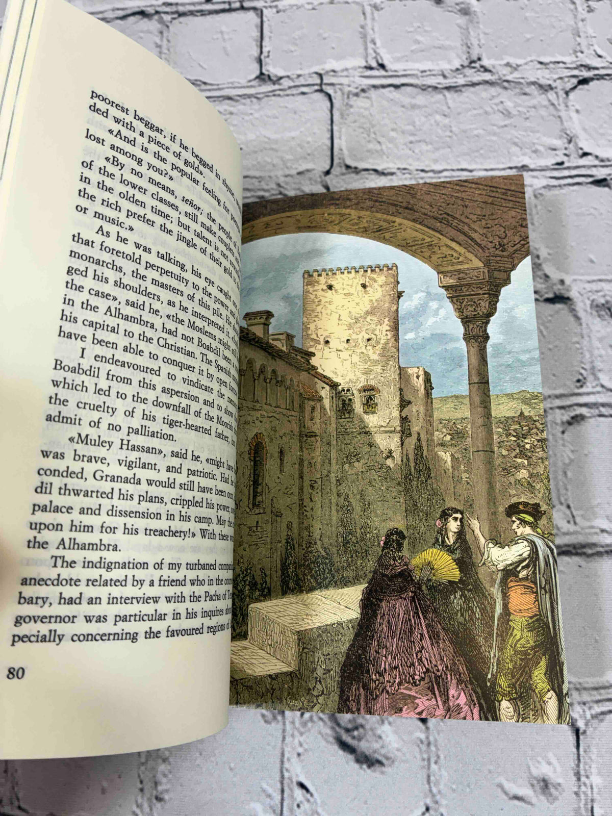 Tales of the Alhambra by Washington Irving, 1994 Ediciones Miguel Sanchez Paperback - color illustration plate and text page