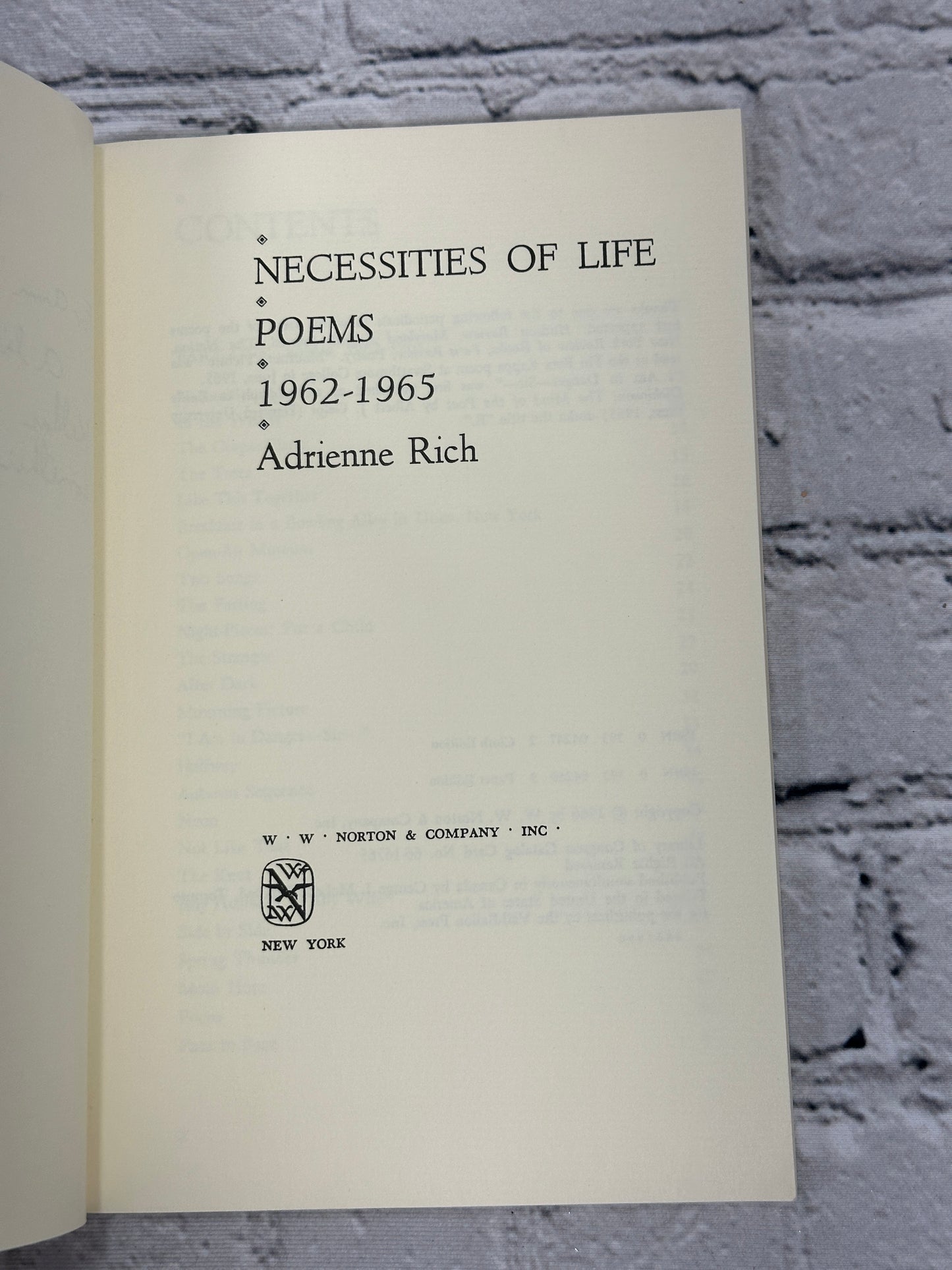 Necessities Of Life: Poems by Adrienne Rich