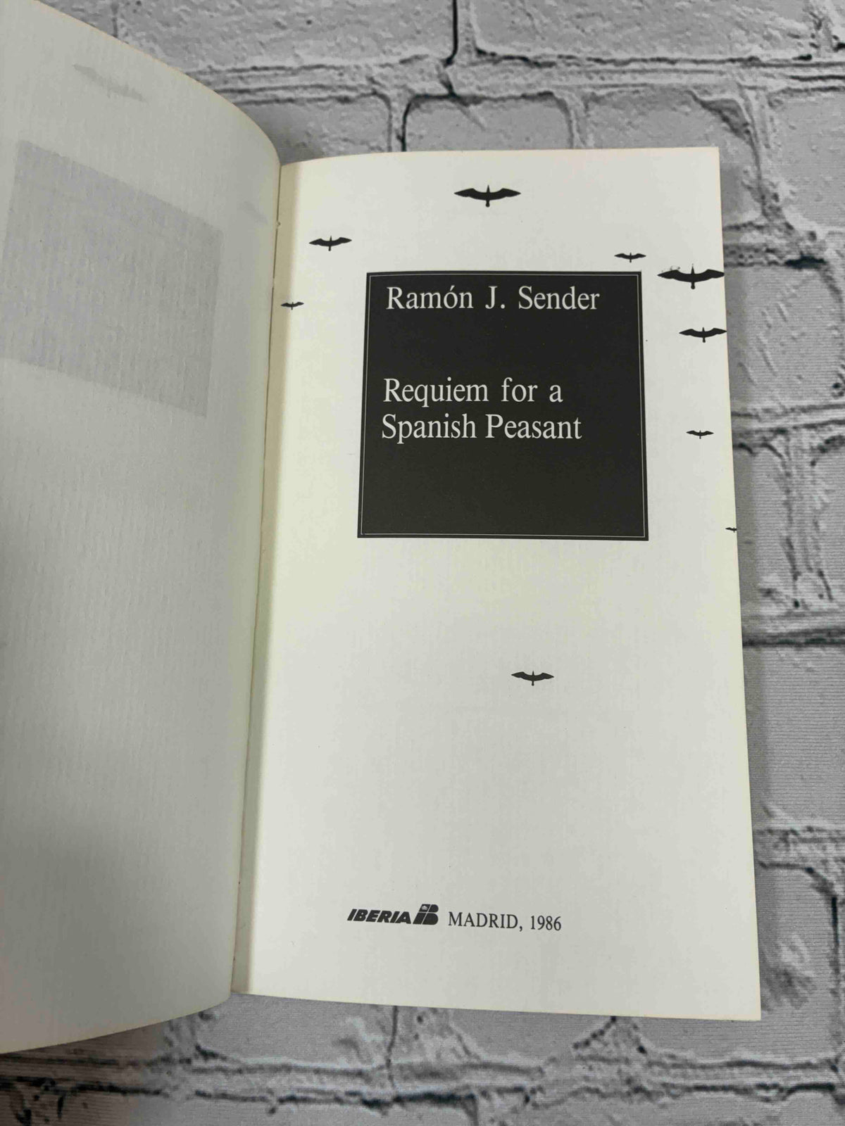 Requiem for a Spanish Peasant by Ramon J. Sender, 1986 Iberia Paperback - title page