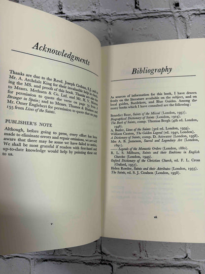 A Traveller's Guide to Saints in Europe by Mary Sharp, 1964 Hugh Evelyn hardcover - acknowledgments and bibliography