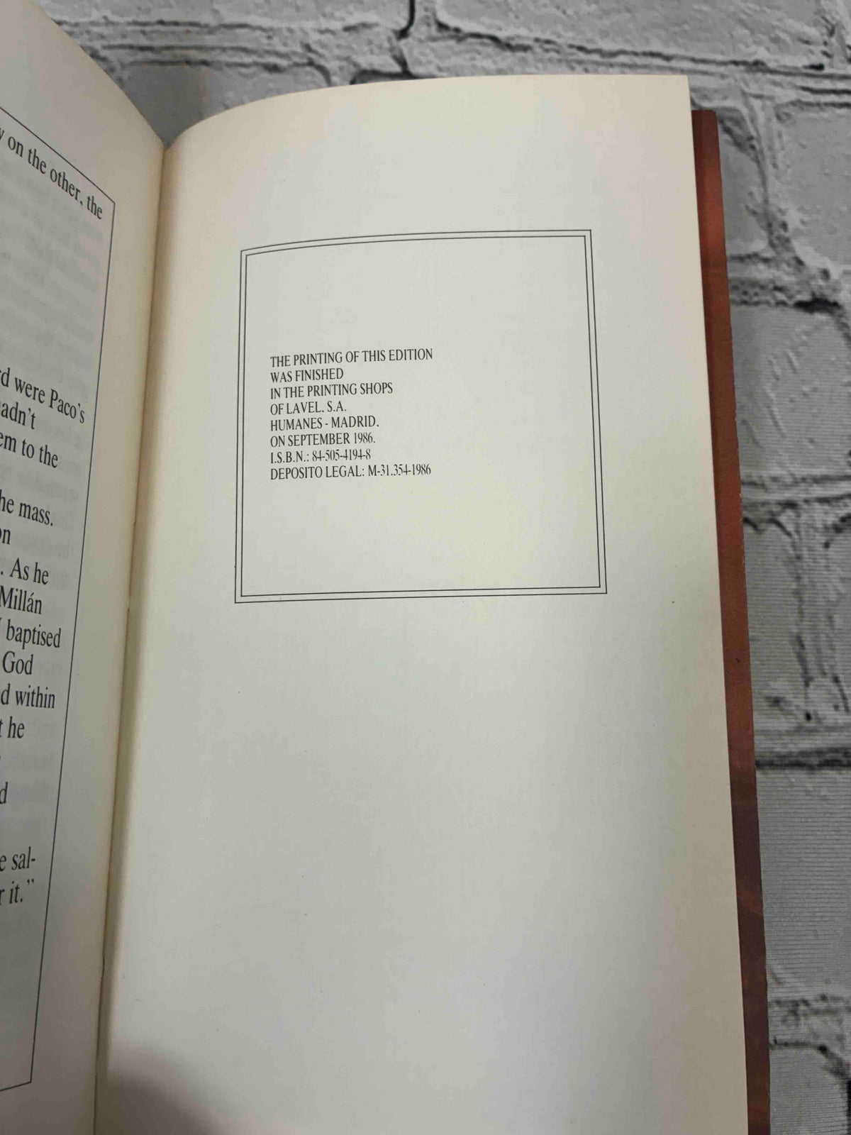 Requiem for a Spanish Peasant by Ramon J. Sender, 1986 Iberia Paperback - colophon page