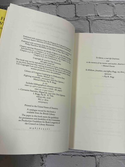 Fighting Windmills: Encounters with Don Quixote by Manuel Duran and Fay R. Rogg, 2006 Yale University Press Hardcover - copyright page and dedication