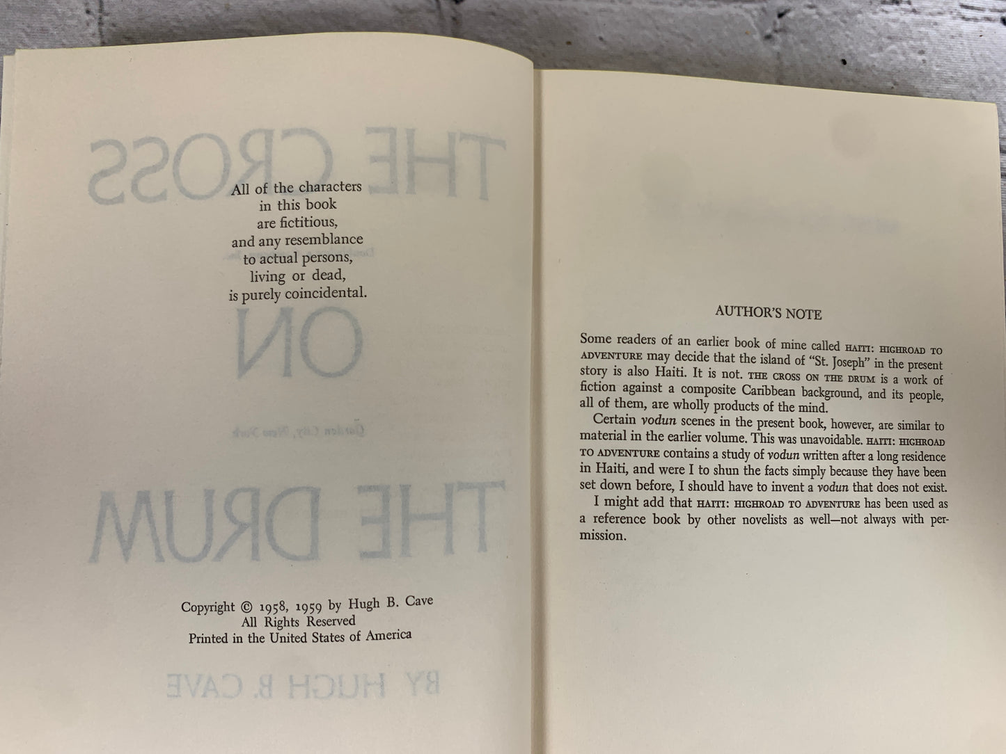 The Cross On The Drum by Hugh B. Cave [1959 · Book Club Edition]