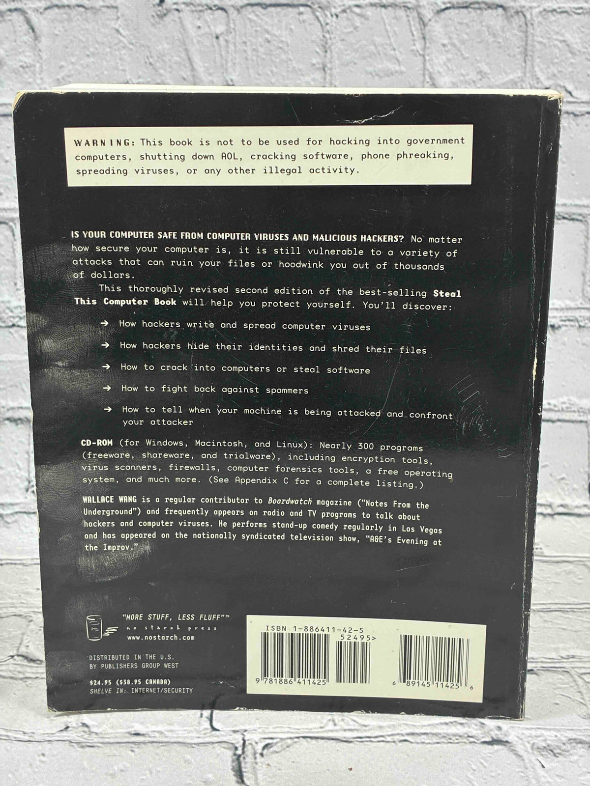 Steal This Computer Book 2 by Wallace Wang, 2002 No Starch Press Trade Paperback - back cover