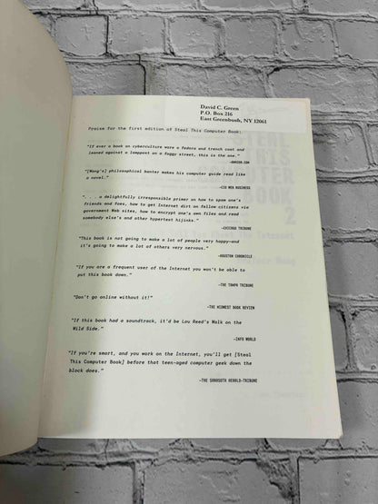 Steal This Computer Book 2 by Wallace Wang, 2002 No Starch Press Trade Paperback - first page with owner address label