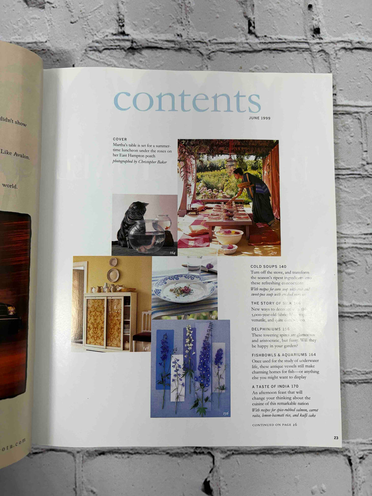 Martha Stewart Living June 1999 (Number 70), 1999 magazine - contents page 23