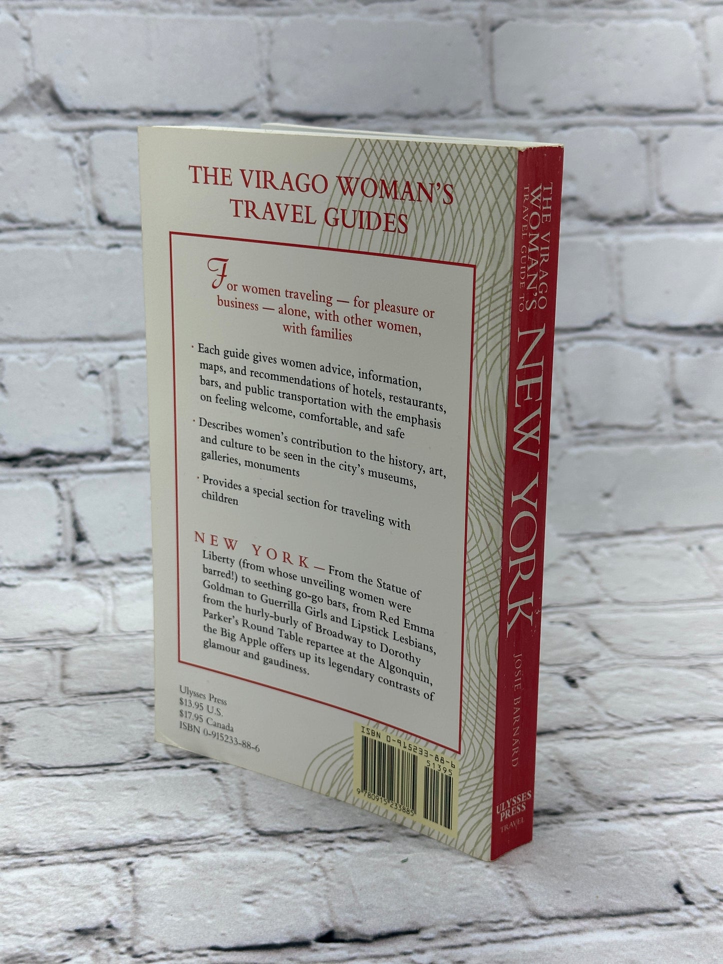 The Virago Woman's Travel Guide, New York By Josie Barnard [1st Print · 1993]