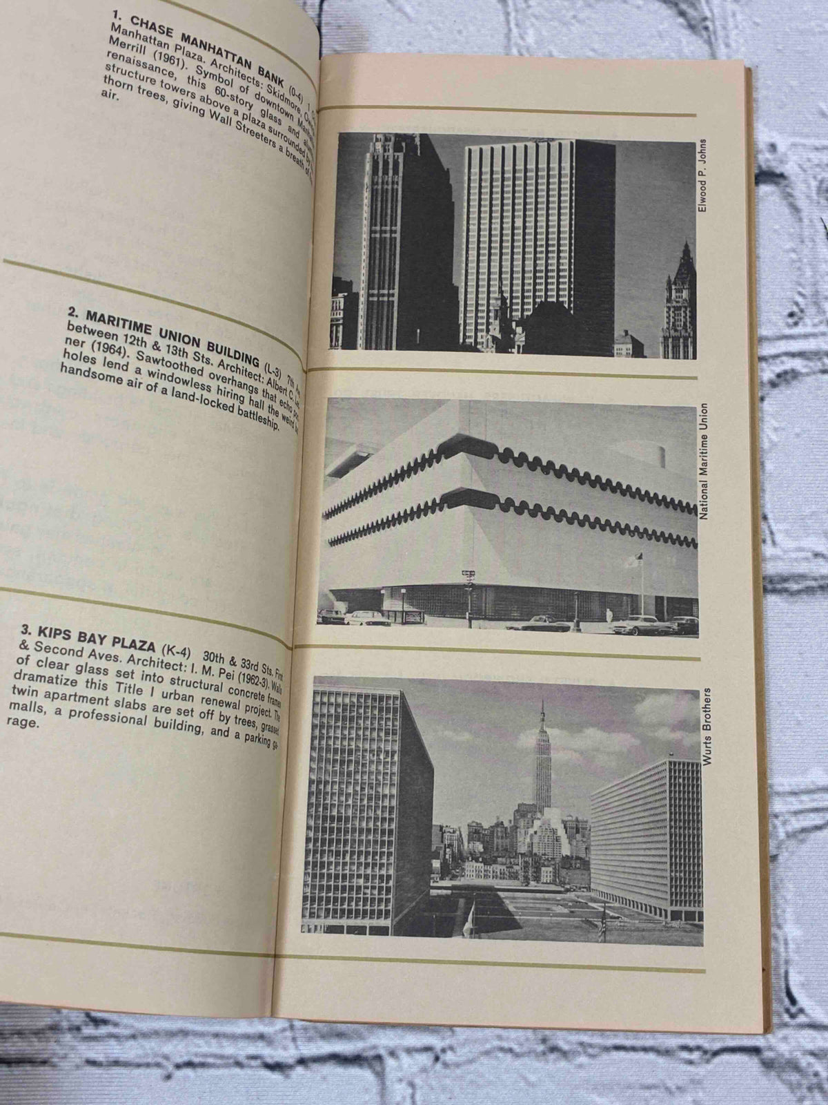New York's New Architecture by Fortune, 1964 Time Inc. Pamphlet - building entries with photographs