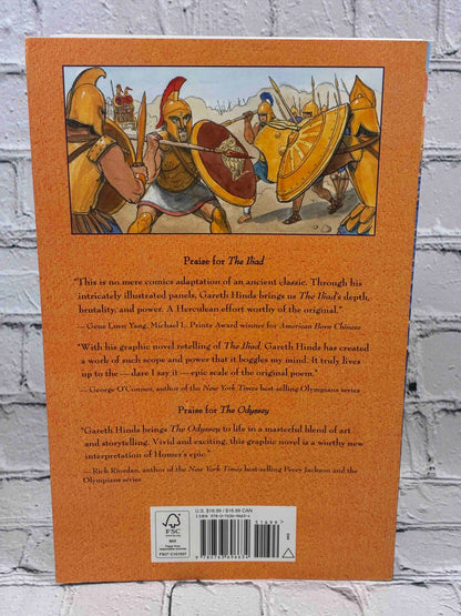 The Iliad by Gareth Hinds, 2019 Candlewick Press Trade Paperback - back cover