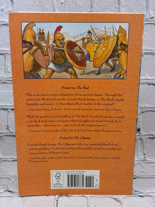 The Iliad by Gareth Hinds, 2019 Candlewick Press Trade Paperback - back cover