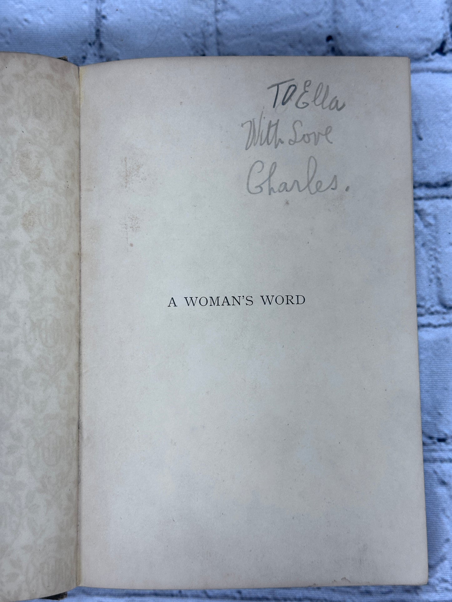 A Woman's Word by Dora M. Jones [1st Edition · 1892]