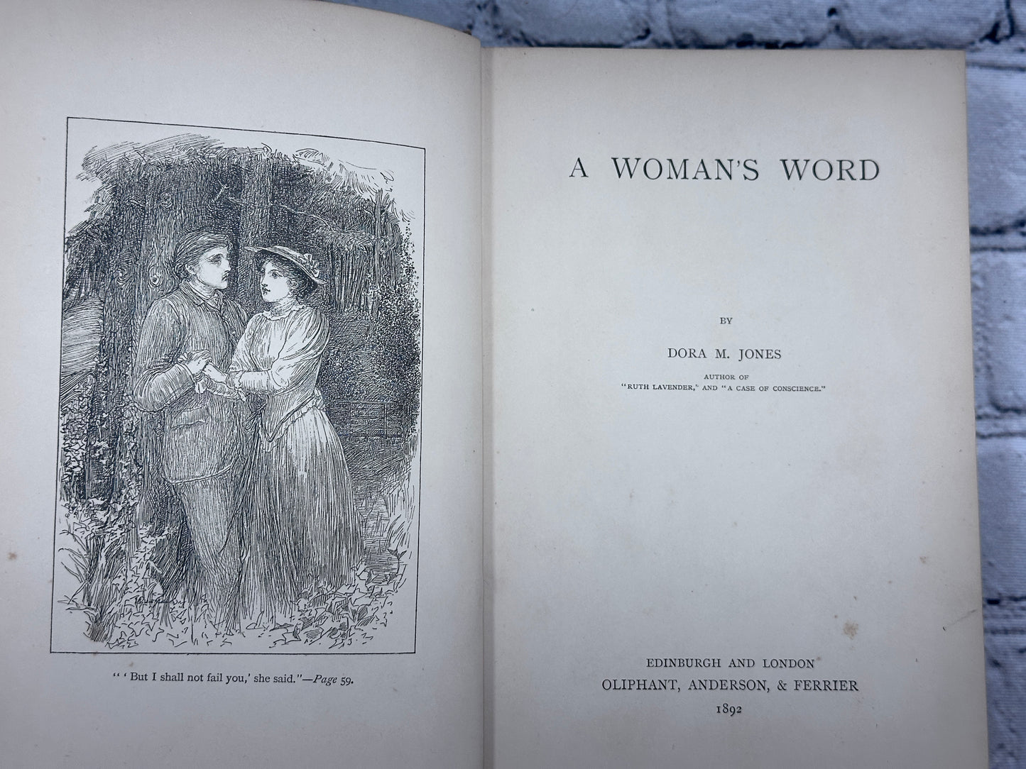 A Woman's Word by Dora M. Jones [1st Edition · 1892]