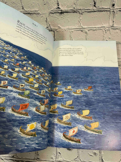 The Iliad by Gareth Hinds, 2019 Candlewick Press Trade Paperback - Book 1 opening illustration