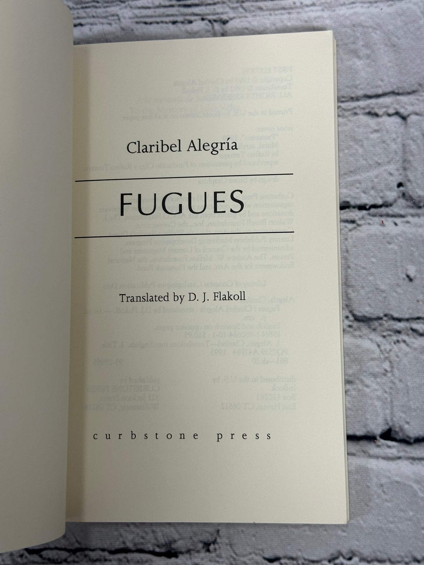 Fugues by Claribel Alegria [Bilingual Edition · 1995]