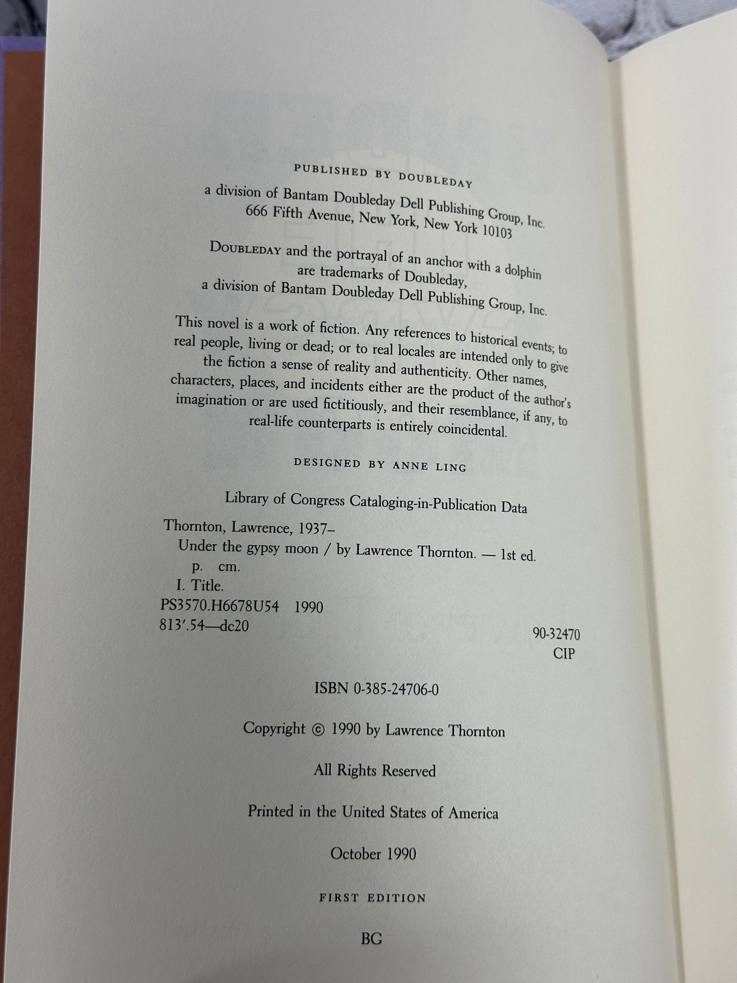 Under the Gypsy Moon by Lawrence Thornton [1st Edition · 1990]