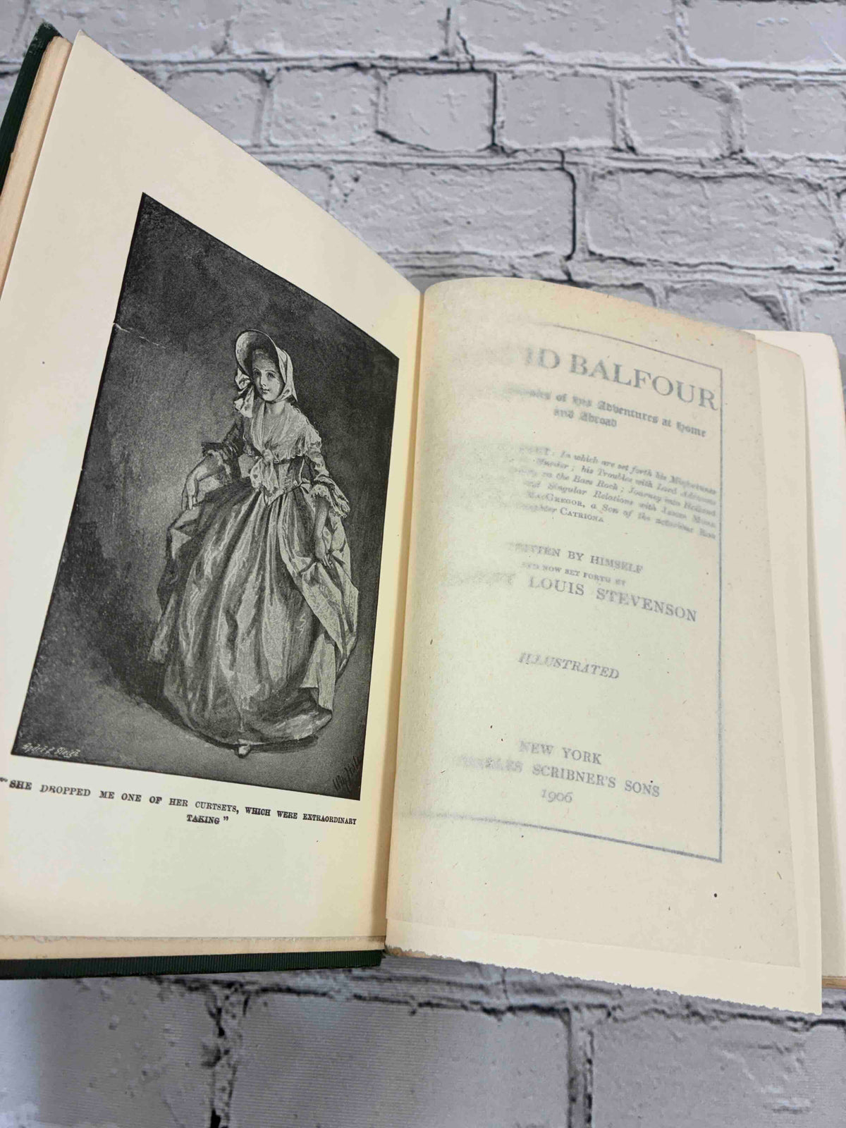 David Balfour by Robert Louis Stevenson, 1906 Scribner's hardcover - frontispiece and title page