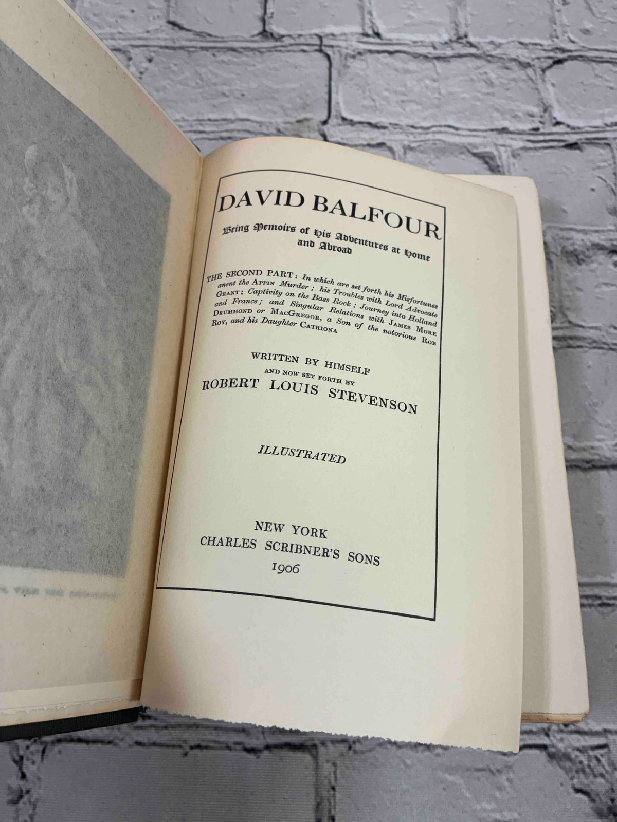 David Balfour by Robert Louis Stevenson, 1906 Scribner's hardcover - title page