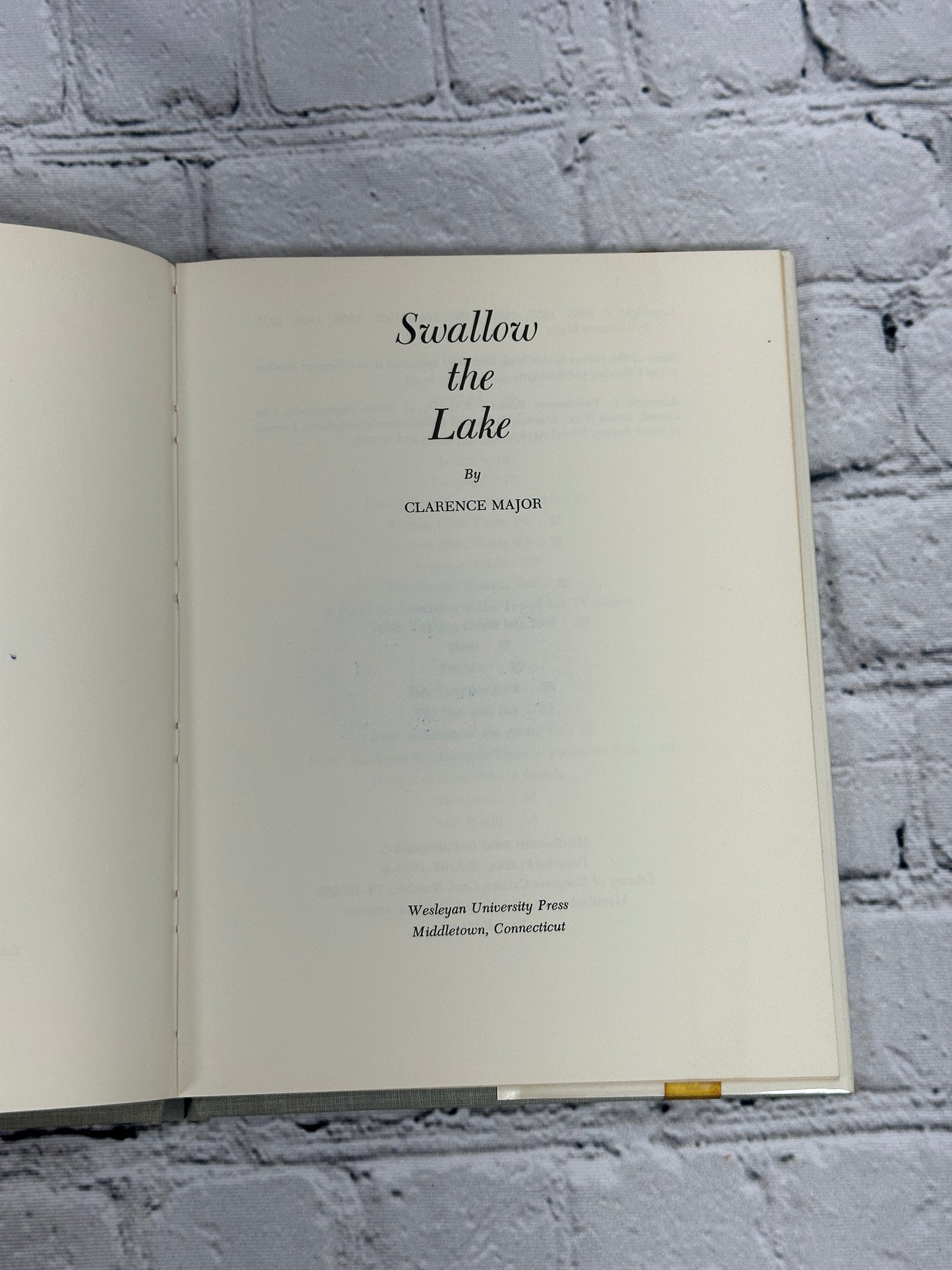 Swallow the Lake: Poems by Clarence Major [First Edition · 1970]