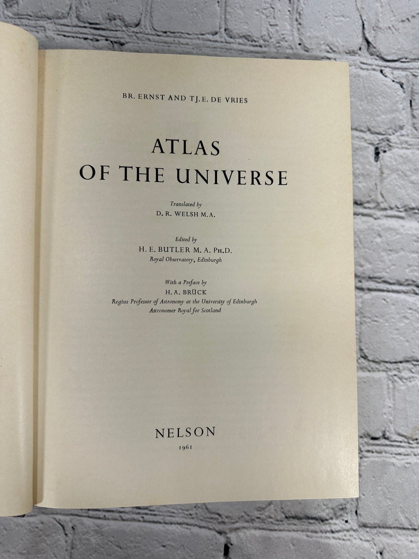 Atlas of the Universe, Br. Ernst and TJ. E. De Vries [1961]