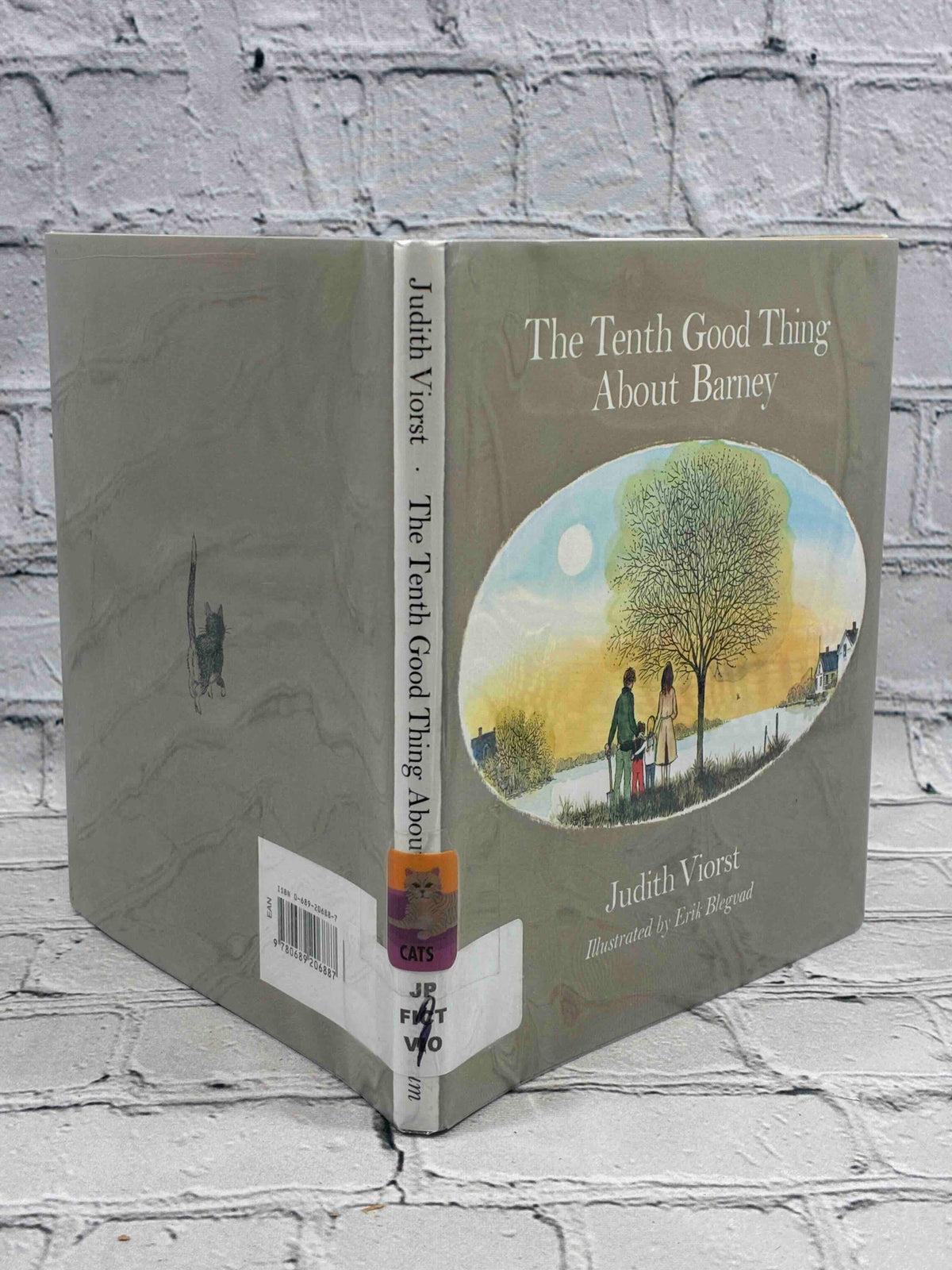 The Tenth Good Thing About Barney by Judith Viorst, ex-library hardcover - dust jacket spine with library labels