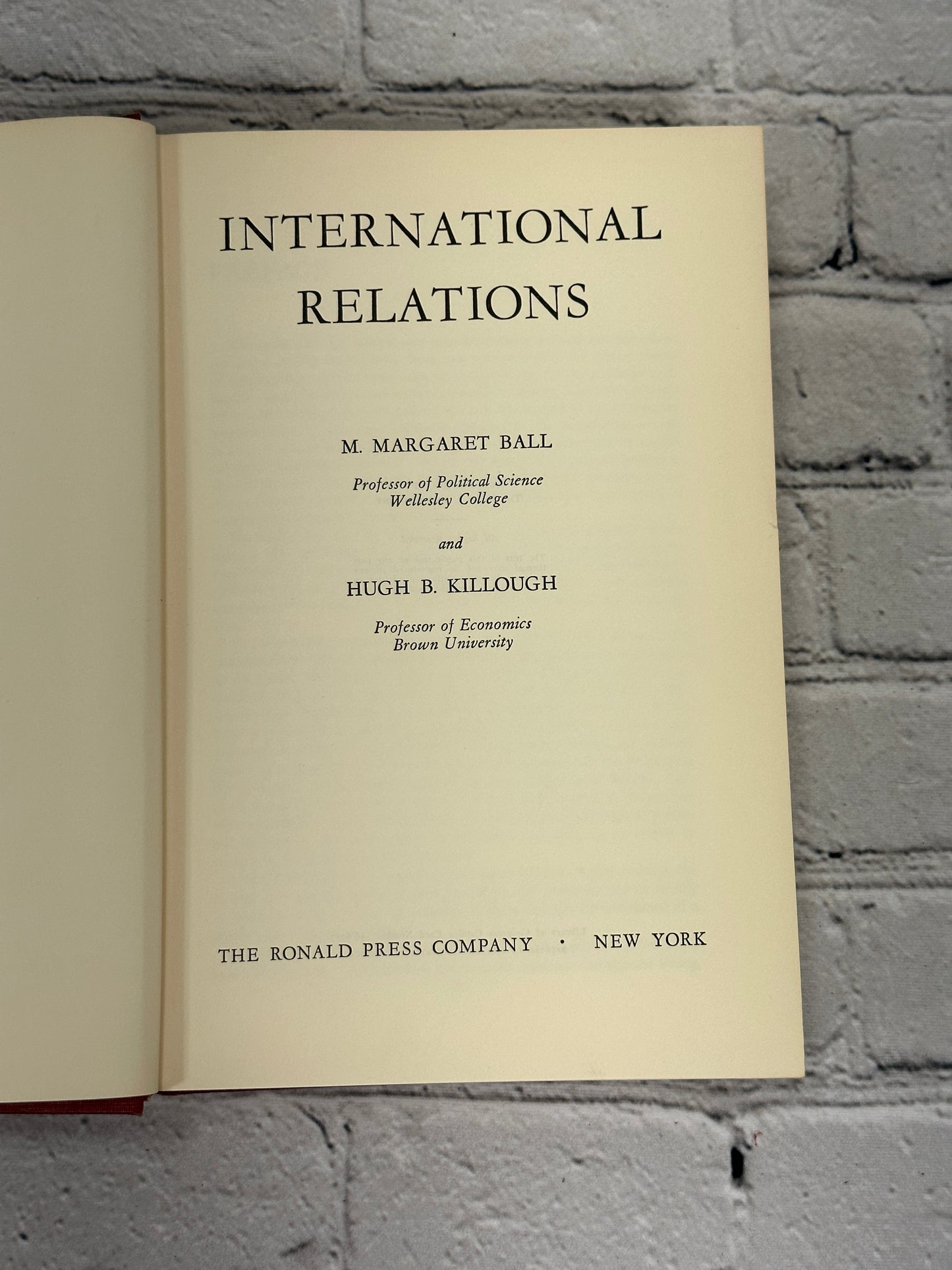 International Relations by Margaret Ball and Hugh Killough [1956]