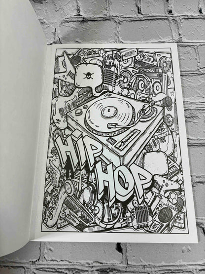 Advanced Coloring Graffiti Art coloring book by Bendon - uncolored interior page